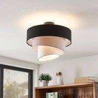 Lindby ceiling lamp Coria, black/grey/white, 40 cm, E27