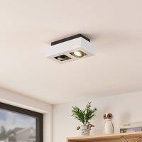 Arcchio spotlight Vince, 25 cm, 2-bulb, white/black, GU10