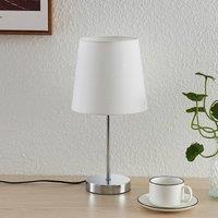 Lindby Leza table lamp chrome, lampshade white