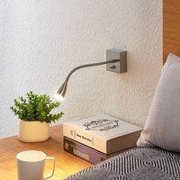 Lindby Jolka LED reading light, switch, nickel