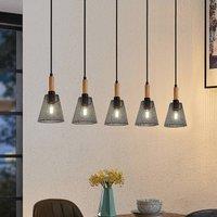 Lindby Layne pendant lamp basket lampshades 5-bulb