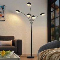 Lindby Jewa floor lamp, black, metal, 5-bulb, E14