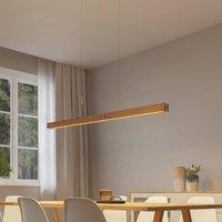 Lindby Alimara LED pendant light, wood, length 138 cm