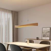 Lindby Beazina LED hanging light, oak wood