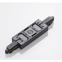 Lindby central power feed Linaro, black, single-circuit track lighting