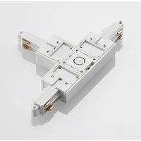 Lindby T-connector Linaro, white, single-circuit track lighting system