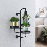 Lindby wall light Hanjo, height 50 cm, black, metal