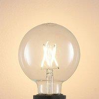 Arcchio LED bulb E27 4W 2,700K G95 Globe, filament, clear