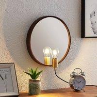 Lucande Lumani wall light with mirror, brown