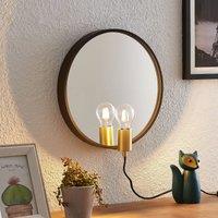 Lucande Lumani wall light with mirror, black