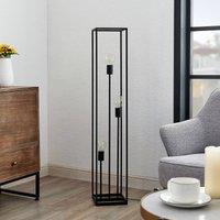Lindby floor lamp Krisha, black, metal, 3-bulb, E27