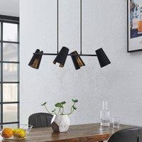 Lindby Zylindro pendant lamp in black, 4-bulb