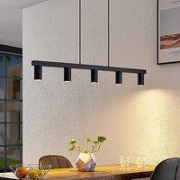 Lindby hanging light Baliko, black, 116 cm, 5-bulb, GU10