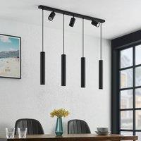 Lindby pendant light Sanad, 100 cm, 7-bulb, black, GU10