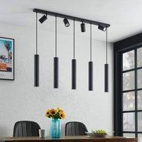 Lindby pendant light Sanad, 116 cm, 9-bulb, black, GU10