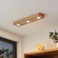 Lindby LED ceiling light Mikari, 48 cm, wood, swivelling