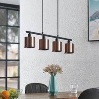 Lindby Joudy pendant lamp, 4-bulb, dark bronze
