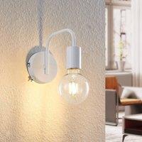 Lindby Erivana wall light with switch, white
