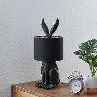 Lindby table lamp Lorentina, 56 cm, rabbit, black, textile