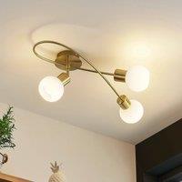 Lindby ceiling lamp Elaina, 54 cm, 3-bulb, brass, glass, E14