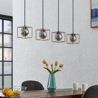 Lindby Josipa pendant lamp, 4 cages, smoky glass