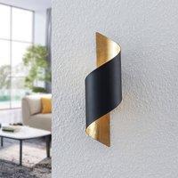 Lindby wall light Desirio, black/gold, 35cm, metal
