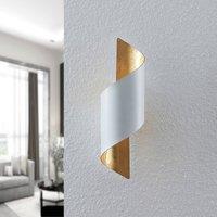 Lindby wall light Desirio, white/gold, 35cm, metal