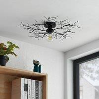 Lindby ceiling light Vetki, 60 cm, black, 1-bulb, metal