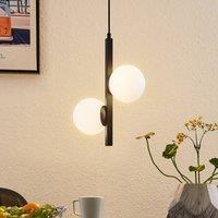 Lucande Emarin pendant light glass globes 2-bulb