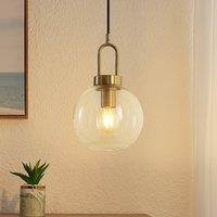 Lucande pendant light Nalian, 20 cm, metal, glass, clear