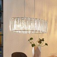 Lindby hanging light Sofia, 68 cm, 3-bulb, E14, chrome/clear