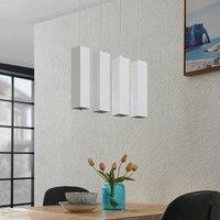 Prios hanging light Neliyah, 40 cm long, white, 4-bulb, GU10