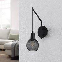 Lindby Zerda wall lamp, lattice lampshade, hanging