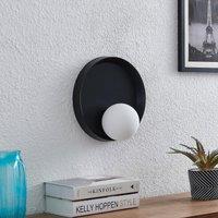 Lucande Andelina wall light, round, black