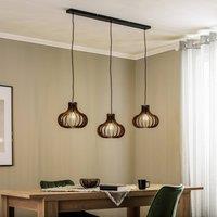 Lindby Lawenta hanging light with wooden shades