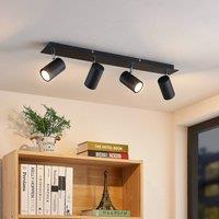 Lindby downlight Joffrey, 70 cm, black, 4-bulb, GU10