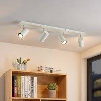 Lindby ceiling spotlight Joffrey, 80 cm, white, 4-bulb, GU10