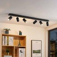 Lindby downlight Joffrey, 116 cm, black, 6-bulb, GU10