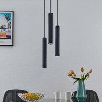 Lindby pendant light Joffrey, 24 cm, black, 3-bulb, GU10