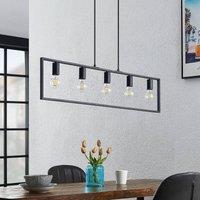 Lindby Sherwin pendant light, black metal frame