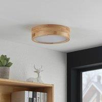 Lindby ceiling light Tanju, 30 cm, 2-bulb, oak wood, E27