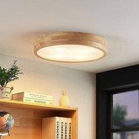 Lindby ceiling light Tanju, 50 cm, 4-bulb, oak wood, E27