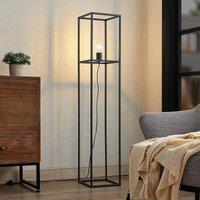 Lindby Jordana floor lamp, frame, black, one-bulb