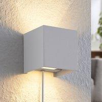 Arcchio Zuzana wall light, angular, white, plug, G9, 10 cm