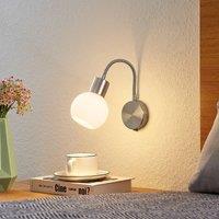 Lindby Lioma wall light with flex arm, nickel
