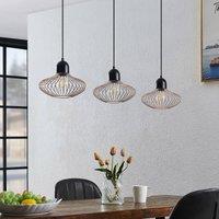 Lindby Justinos pendant light, 3-bulb, copper