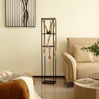 Lucande Vlados design floor lamp, cage, 3-bulb.