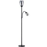 Lindby Irmino floor lamp with smoked glass shades