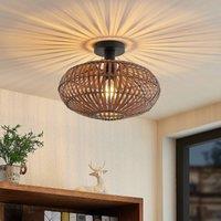 Lindby Majeora ceiling light, 40 cm, brown, bamboo