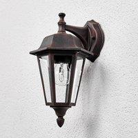 Lindby Lamina outdoor wall light, socket at the top, lantern, E27